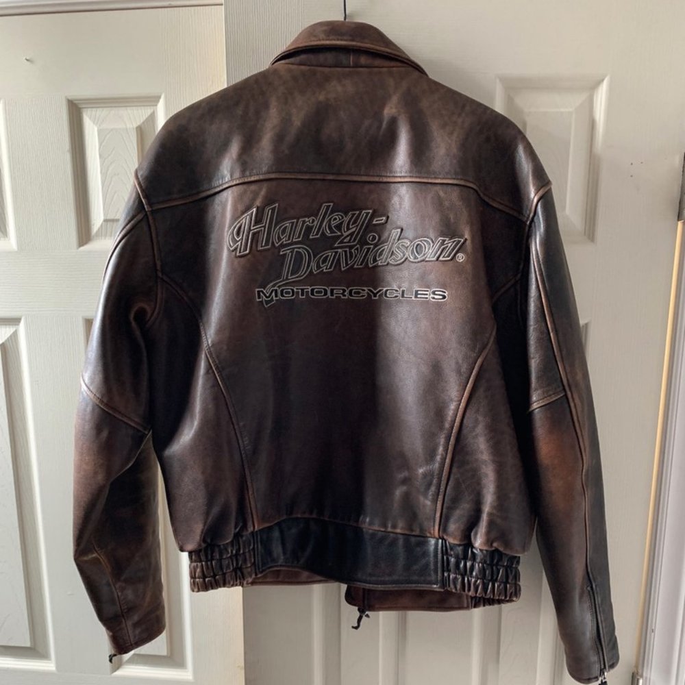 D-Pocket Harley Davidson Riding Jacket - Lrg Brown - Picture 6 of 10